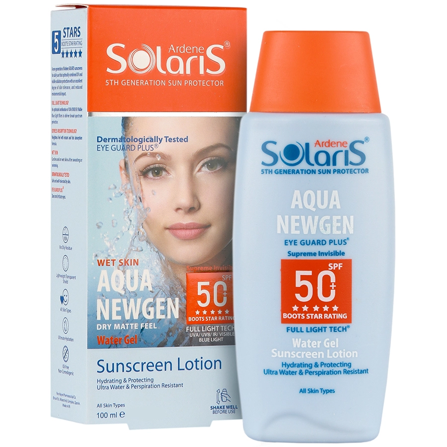 13213625250202551911.webp لوسیون آبی ضد آفتاب آکوا نیوژن SPF50 سولاریس آردن - تصویر 1