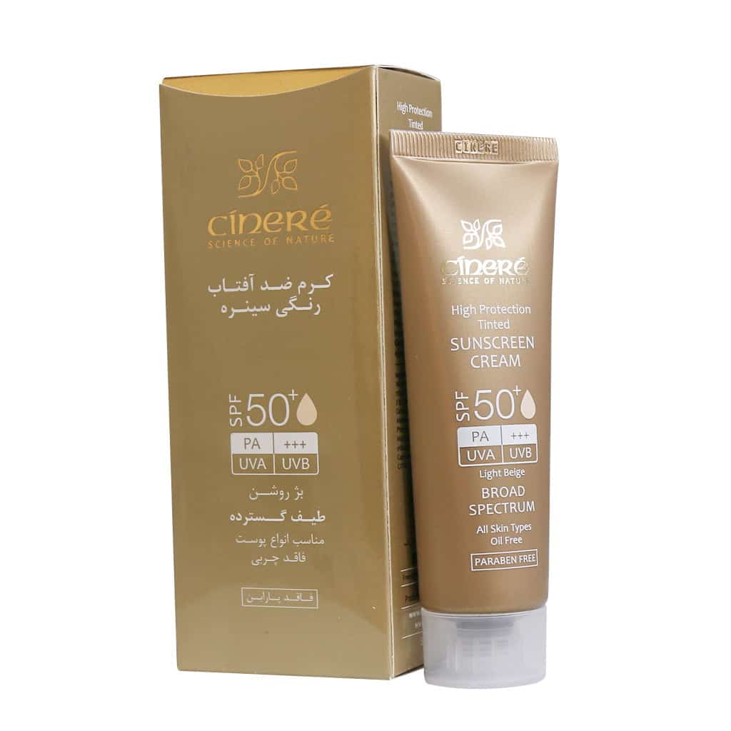 991.jpg کرم ضد آفتاب رنگی SPF50 سینره بژ روشن - تصویر 1