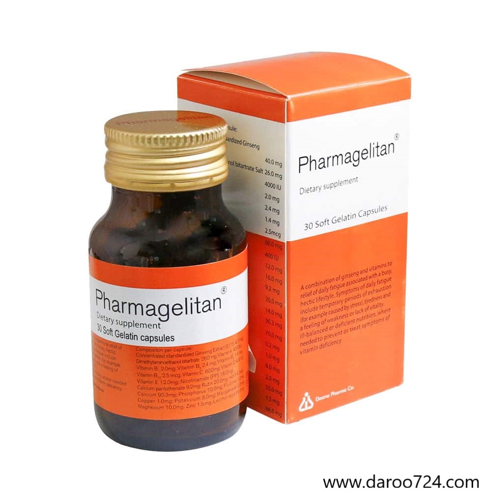 Daana-Pharmagelitan-Dietray-Supplement-30-Cap-1.jpg قرص فارماژلیتان Pharmagelitan Tablets - تصویر 1