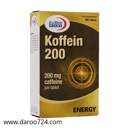 Eurho-Vital-Koffein-200-Mg-60-Tabs.jpg کافئین یوروویتال 200 میلی گرم - تصویر 1