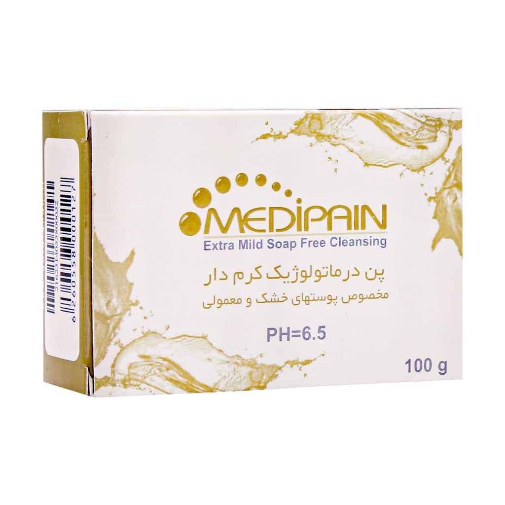 Medipain-Cram-Syndet-Bar-for-Dry-and-Normal-Skin-100-g-1.jpg پن درماتولوژیک کرم دار مدیپن - تصویر 1