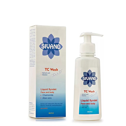 Mer30daru_sivand-face-and-body-liquid-syndet-1.jpg شوینده صورت و بدن سیوند ضد جوش و آکنه مدل TC WASH - تصویر 1