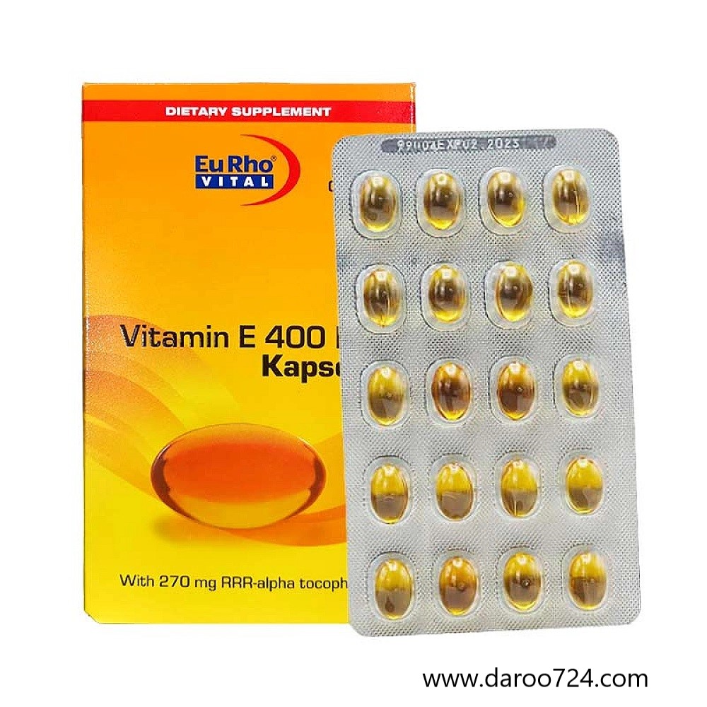 کپسول-ویتامین-ای-یوروویتال-1000x1000-1.jpg ویتامین ای یوروویتال 400 واحدی Eurho Vital Vitamin E 400 IU - تصویر 1